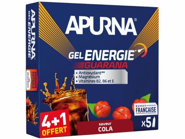 Apurna Étui gels énergie Guarana - Cola 4+1 Diététique $scat.CAT_NOM