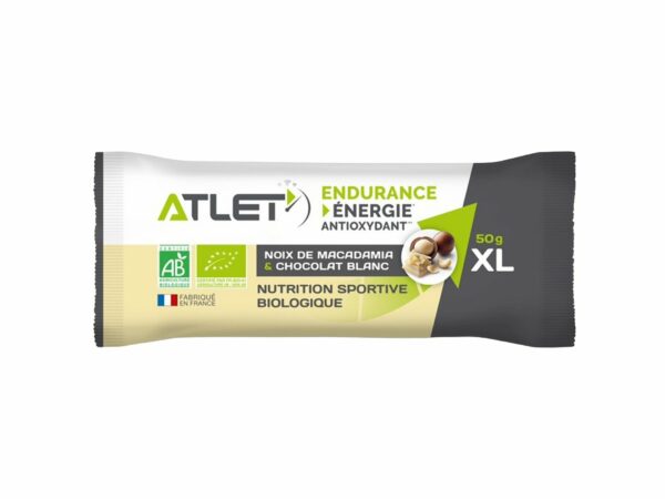 Atlet Barre Énergétique Biologique 50 g Noix de macadamia et Chocolat blanc Diététique $scat.CAT_NOM
