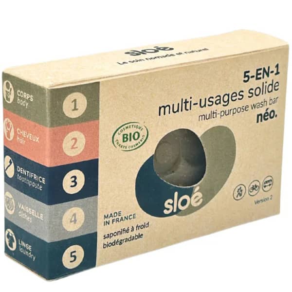 SLOE NEO SAVON PREMIER MULTI-USAGE SOLIDE 5 EN 1 100G