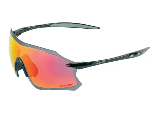 Lunettes vélo monture verres solaires miroir rouge - protection 100% uv - uva - uvb ultra legere Gist Pack
