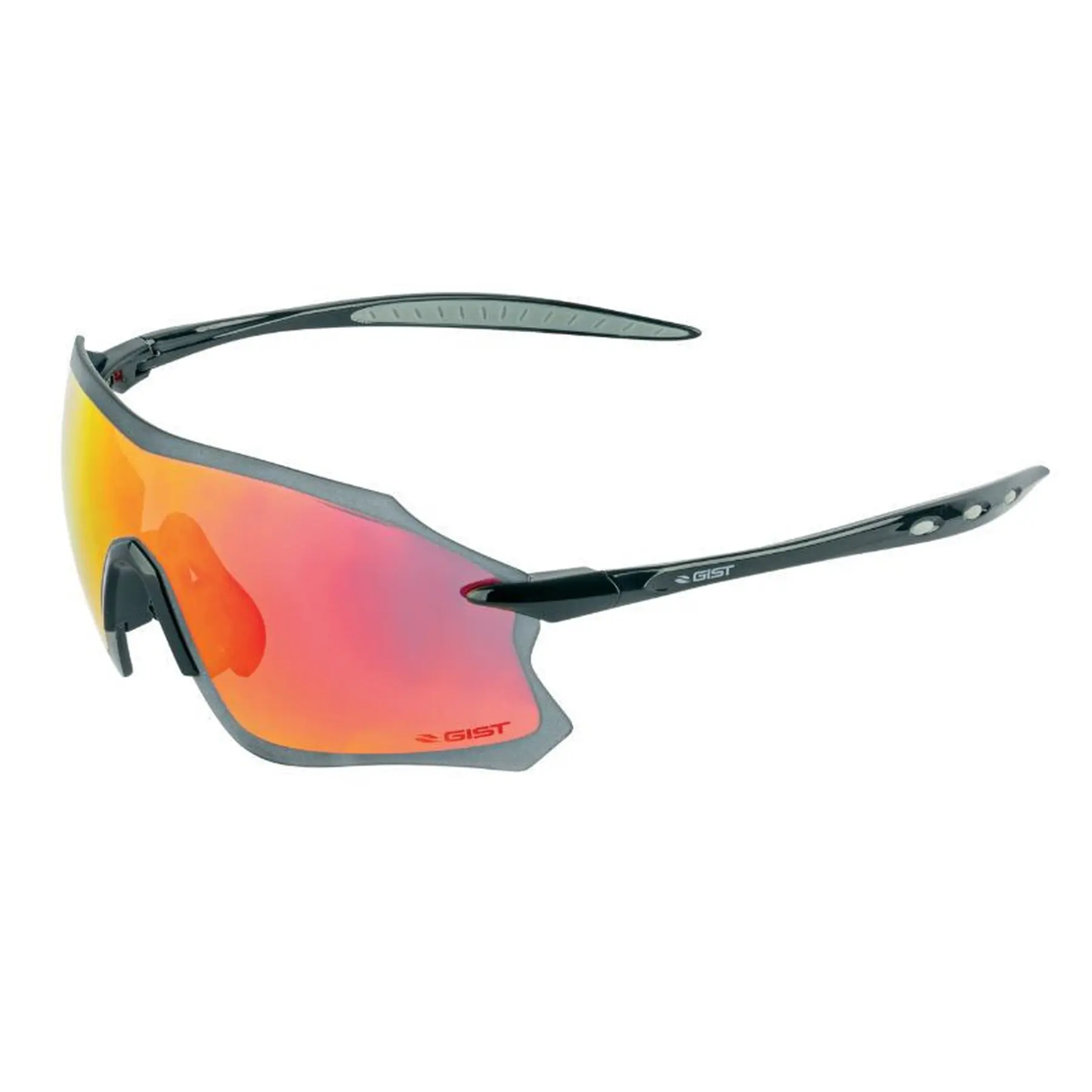 Lunettes vélo monture verres solaires miroir rouge - protection 100% uv - uva - uvb ultra legere Gist Pack