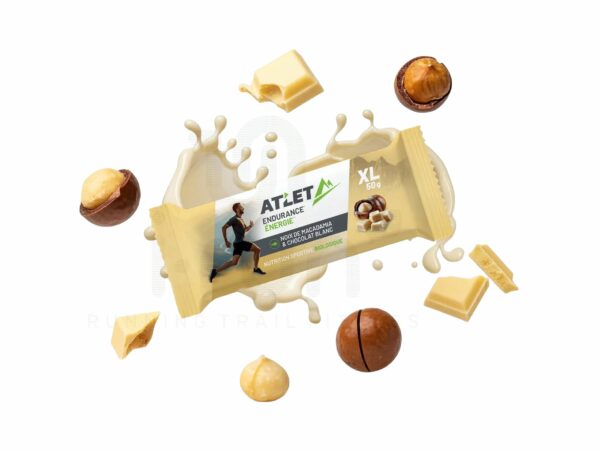Atlet Barre Énergétique Biologique 50 g Noix de macadamia et Chocolat blanc