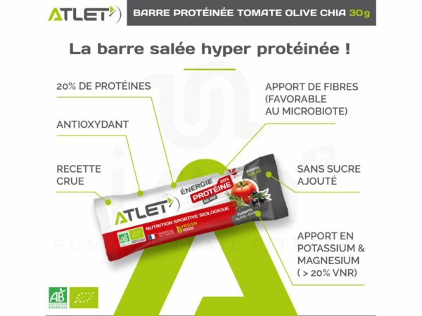 Atlet Barre énergétique protéinée - tomate olive chia