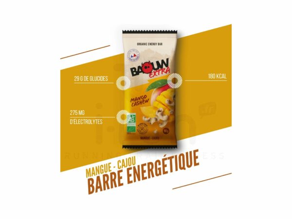 Baouw Barre énergétique bio Extra Mangue - Cajou