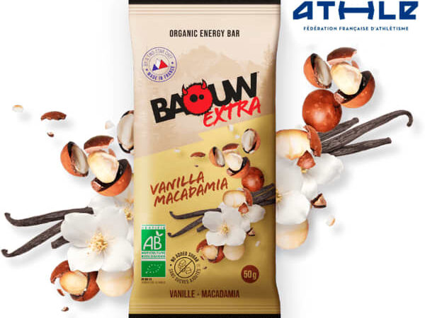 Baouw Barre énergétique bio Extra - Vanille - Macadamia