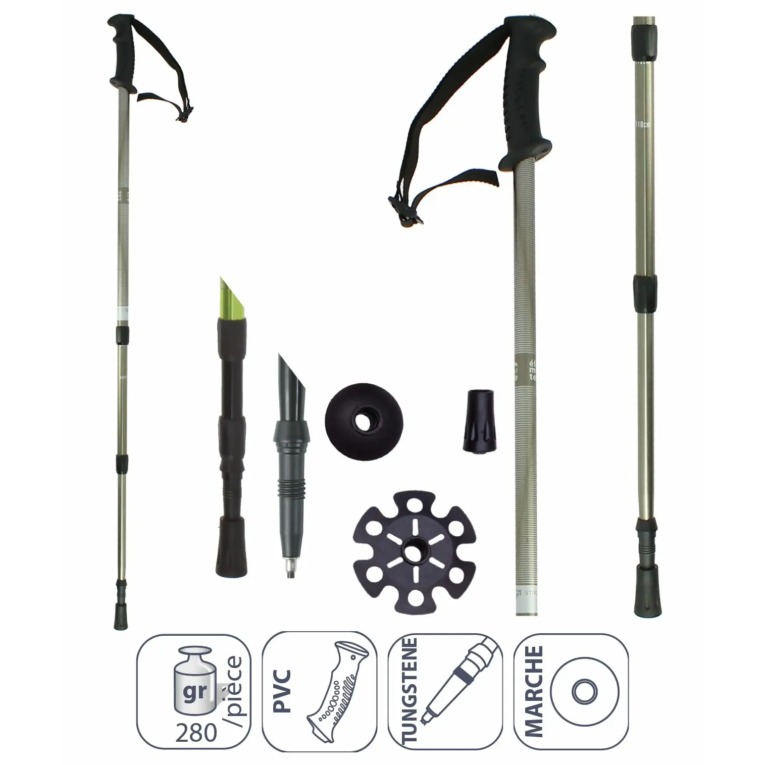 Bâton de randonnée aluminium Élémenterre Strollers