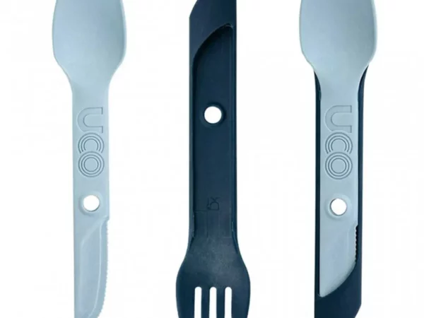Couverts camping cuillère et allonge fourchette, couteau Uco