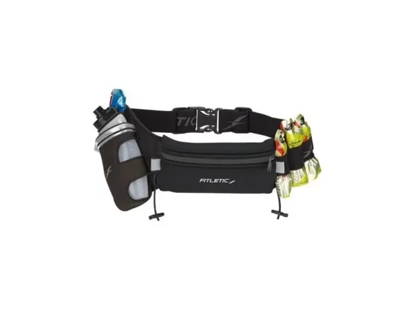 Ceinture d'hydratation 1 gourde 350ml et portes gels noir Fitletic