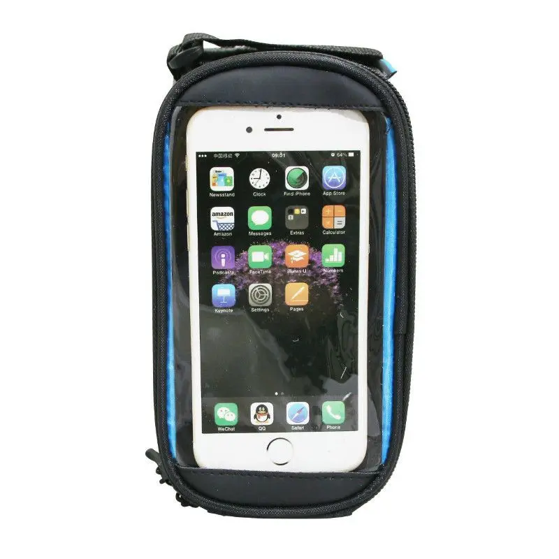 Sacoche de cadre-potence vélo smartphone pour téléphone portable - i-phone fixation à scratch P2R 19.5 x 10 x 9 cm