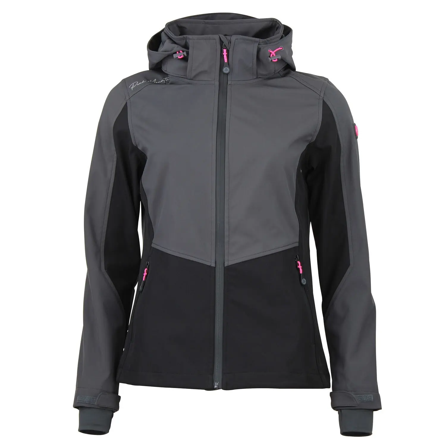 Blouson à capuche zippé contrecolle mesh femme Peak Mountain Softshell