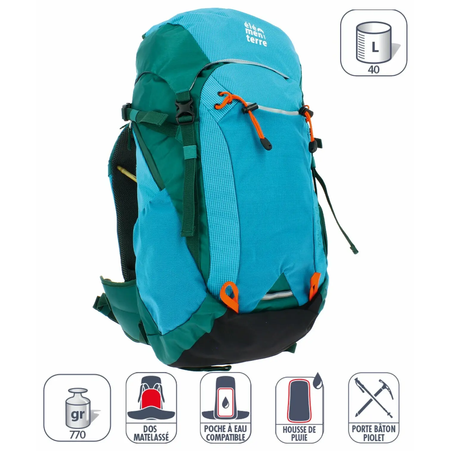 Sac à dos Élémenterre Talca 40 L