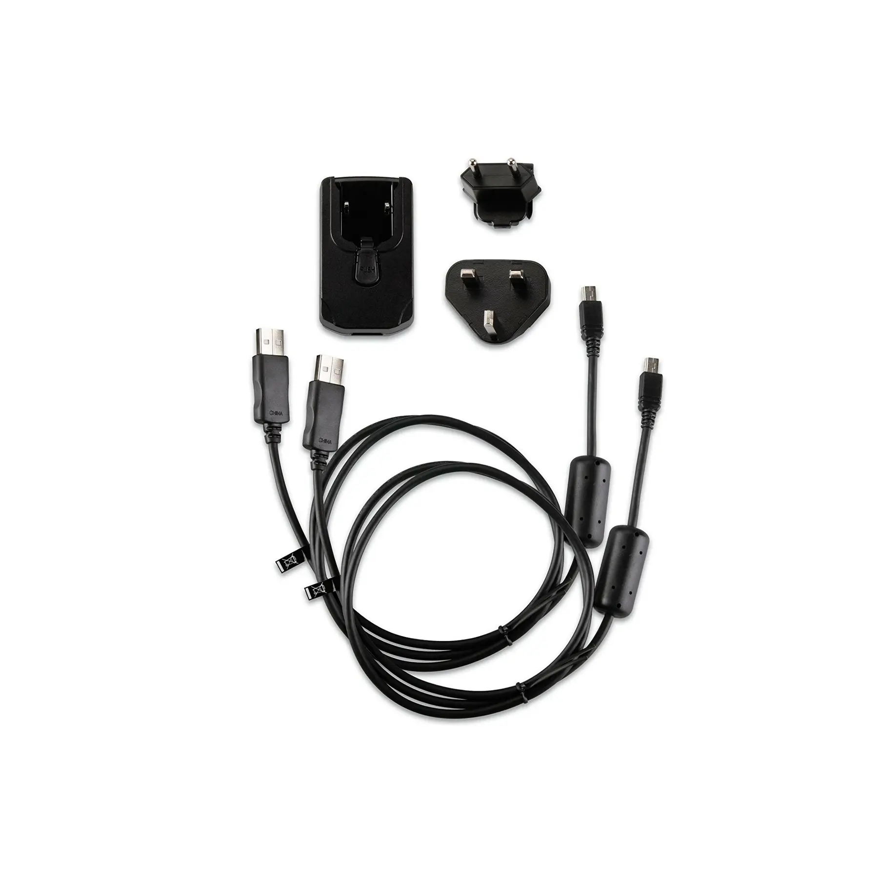 Chargeur Garmin secteur adaptateurs europe et câbles micro usb/mini usb inclus