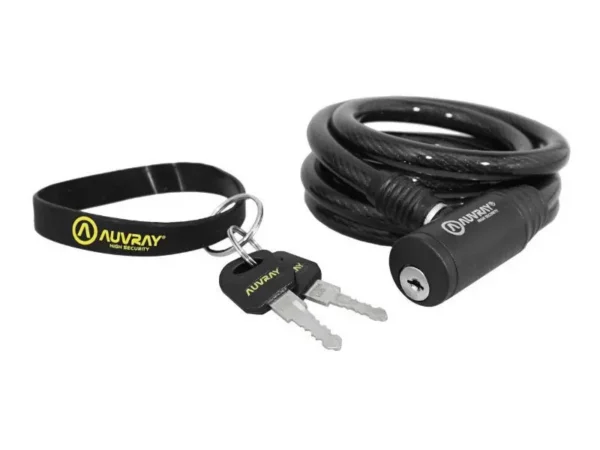 Antivol câble vélo spiral à clé spécial loueur en sachet individuel sans support Auvray
