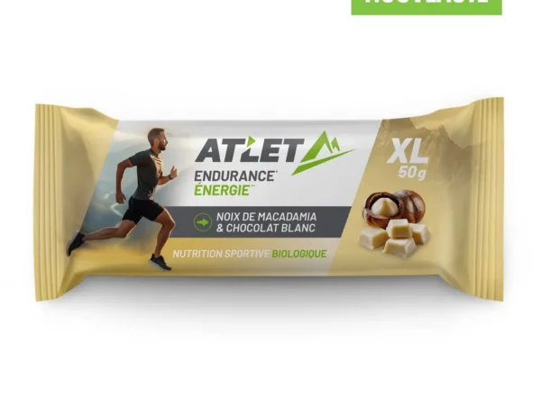 Barre énergétique Bio macadamia et chocolat blanc ATLET Nutrition
