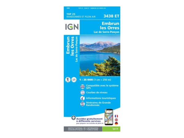 Carte Ign Embrun Les Orres Lac De Serre-ponçon