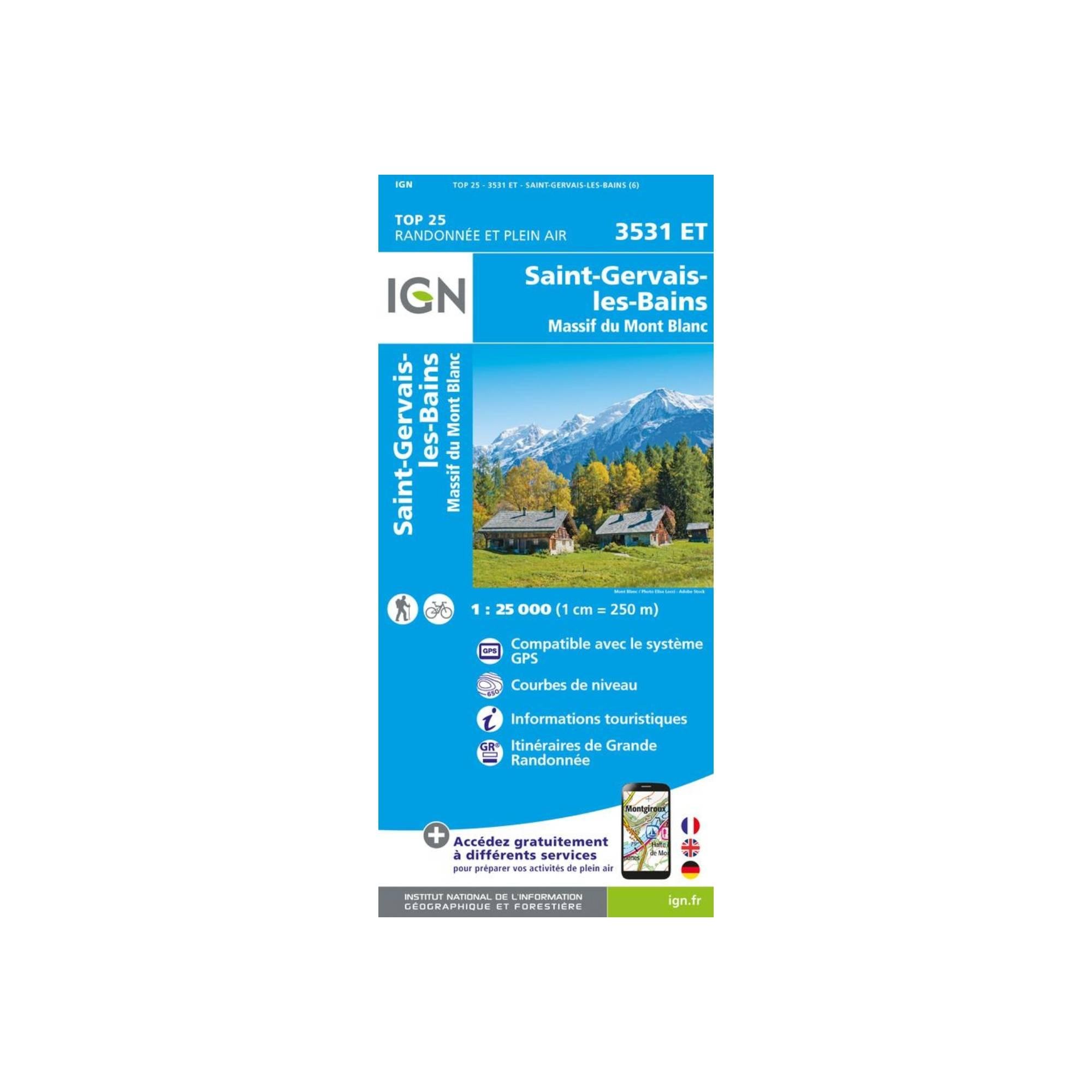 Carte Ign Saint-gervais-les-bains Massif Du Mont Blanc