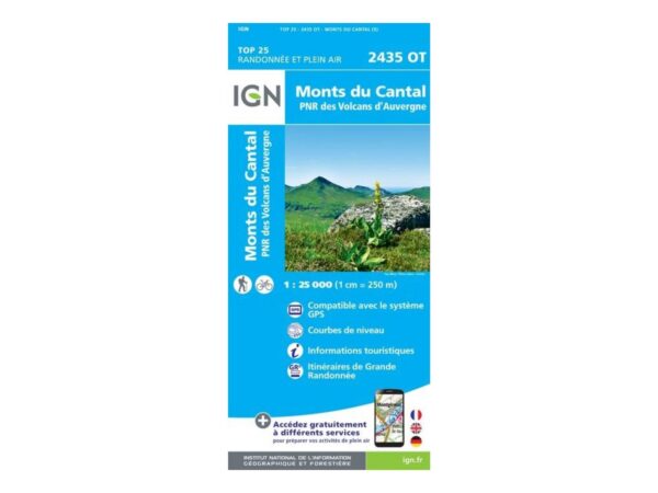 Carte Top 25 Monts Du Cantal - Pnr Des Volcans D'auvergne