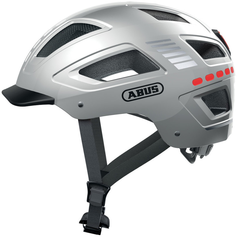 Casque vélo ville Abus Hyban 2.0 LED - Gris, M : 52 - 58 cm