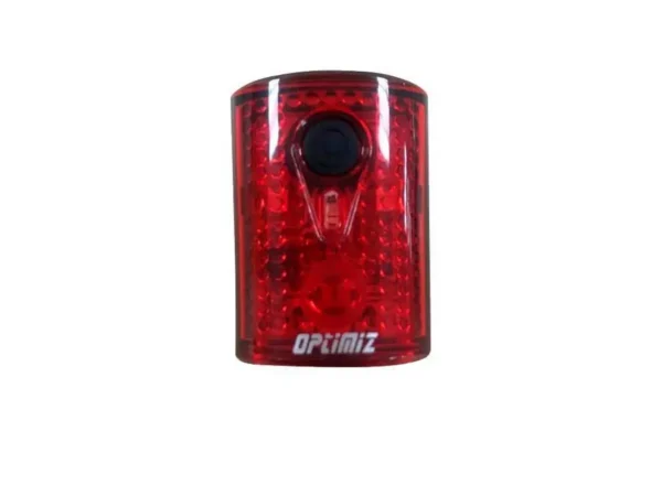 Éclairage recharge USB arrière 15 lumens 3 LED 4 modes fixation tige de selle Optimiz