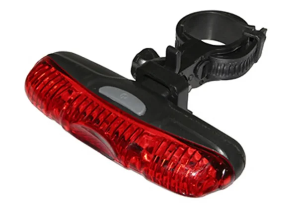Éclairage vélo à pile arrière sur tige de selle Flash 5 Leds 3 fonctions livré avec 2 piles Aaa Newton