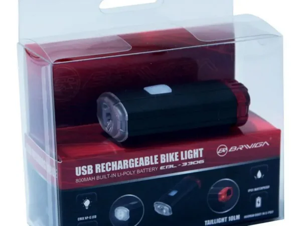 Éclairage vélo USB avant - arrière à Led (avant) pour casque 3 modes P2R 200 Lumens