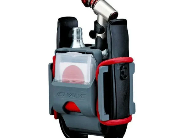 Gonfleur jetvalve avec 2 cartouches - 2 demontes pneu - rustines autocollantes sur carte Weldtite 16g