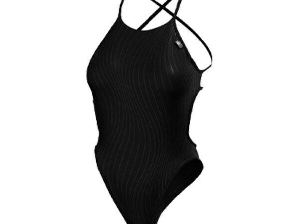 Maillot De Bain Une Pièce Noir Vagues - Femme