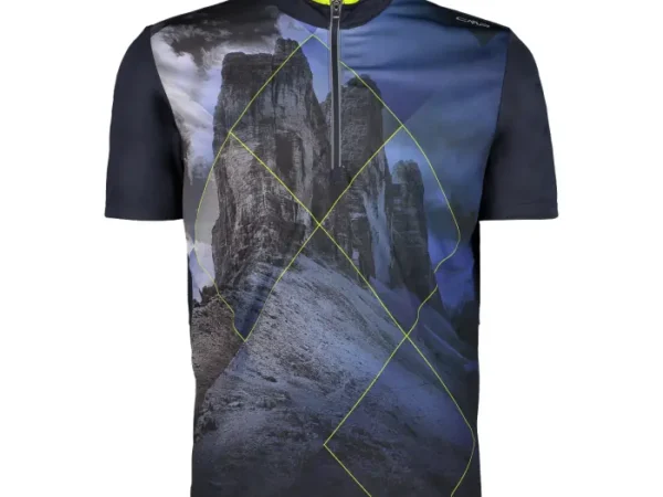 Maillot demi-zip avec imprimé inspiré de la montagne CMP