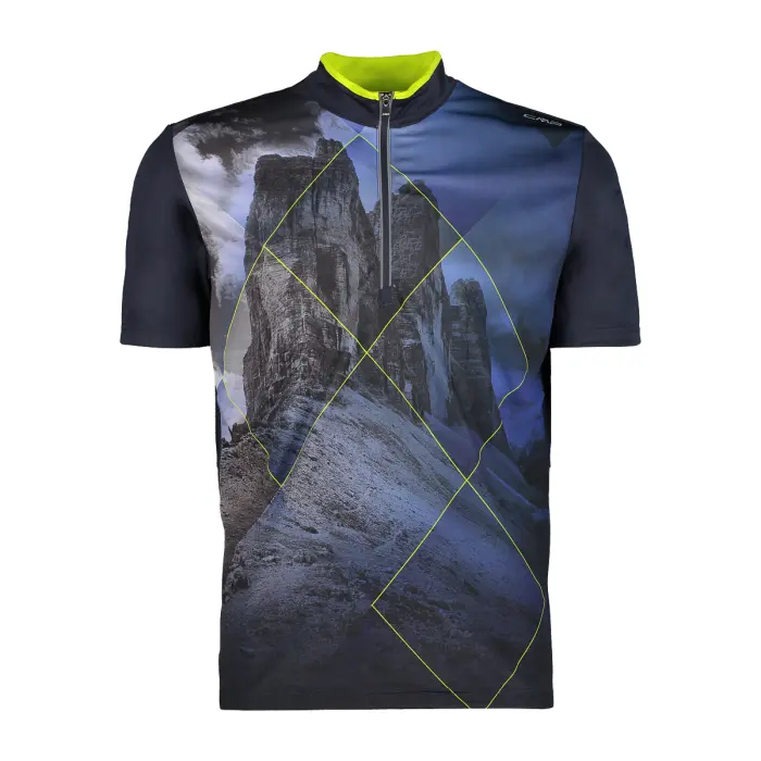 Maillot demi-zip avec imprimé inspiré de la montagne CMP