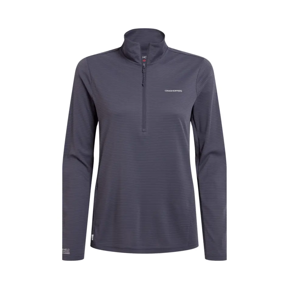 Maillot manches longues 1/2 zip femme Craghoppers NosiLife SolarShield+