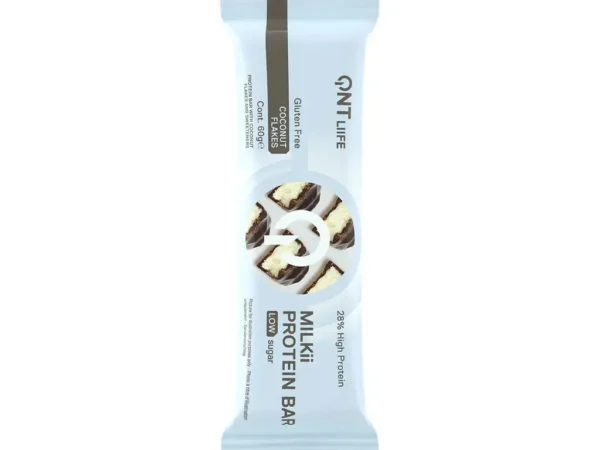 Nutrition protéinée Flocons de noix de coco QNT Liife Milkii Protein Bar Low sugar