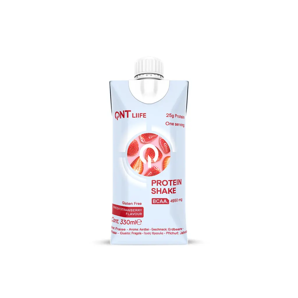 Nutrition protéinée shake de lactosérum fraise QNT Tetra