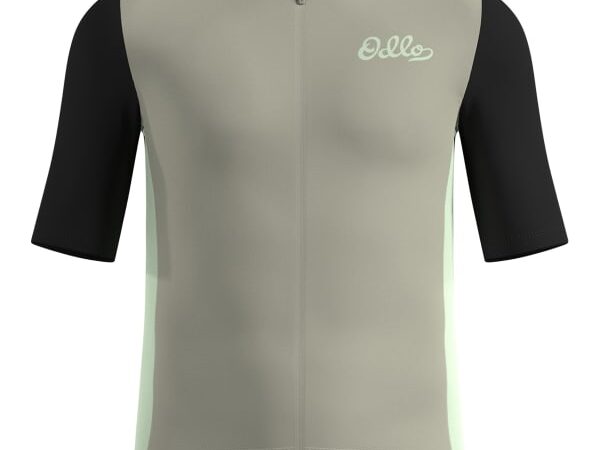 ODLO ESSENTIAL HERITAGE PRINT TSHIRT S/U COLLAR S/S FULL ZIP