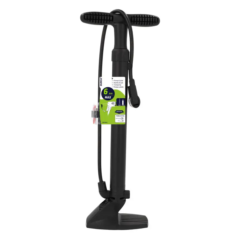 Pompe sur pied plastique + kit de gonflage Durca