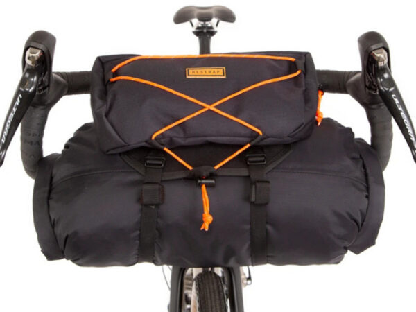 Sacoche de guidon Restrap Bar Bag 14L (option +1.5L ou + 3L) - 14 + 3 L, Noir / Orange