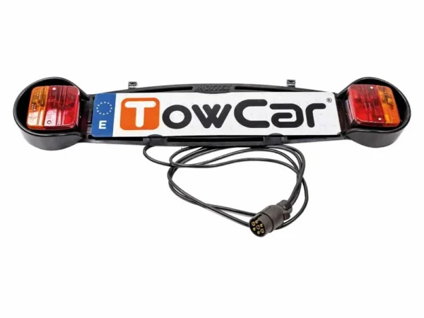 Support plaque immatriculation avec rampe feux prise 7 broches idéal pour porte vélo coffre Peruzzo