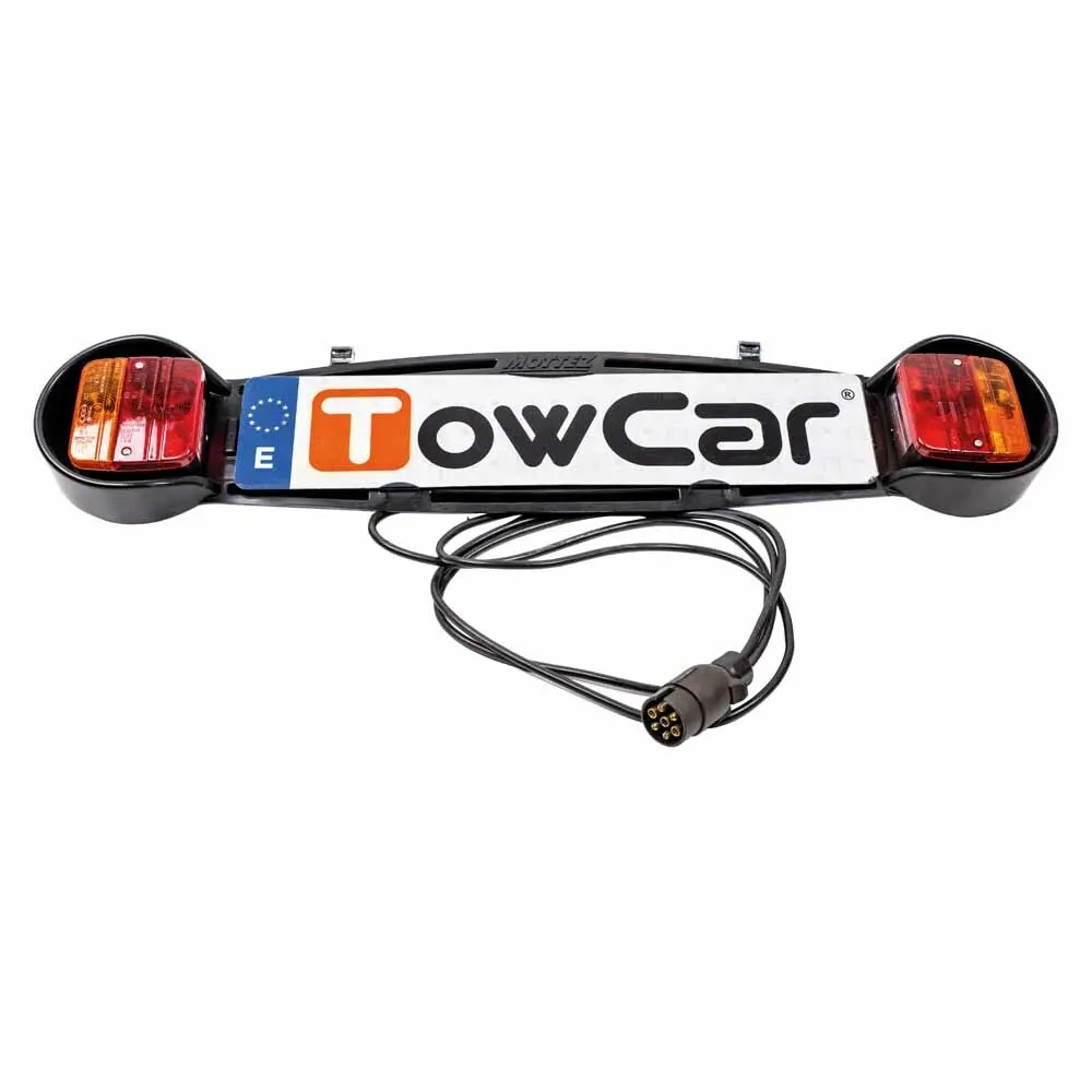 Support plaque immatriculation avec rampe feux prise 7 broches idéal pour porte vélo coffre Peruzzo