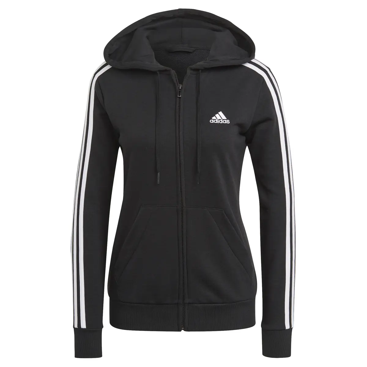 Sweatshirt zippé à capuche femme adidas Essentials French Terry 3-Bandes