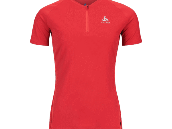 T-shirt Col Rond Manches Courtes 1/2 Zip - Femme