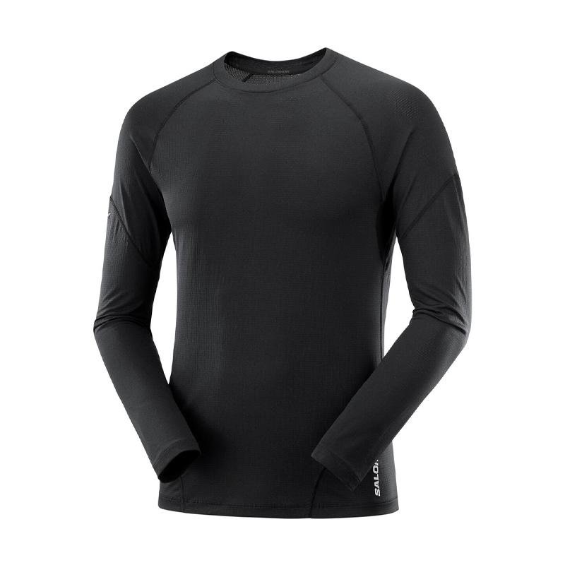 T-shirt Manches Longues Cross Run Noir - Homme