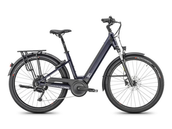 Vélo de randonnée électrique Moustache Samedi 27 Xroad 2 - 500 Wh - Bleu foncé, Ouvert