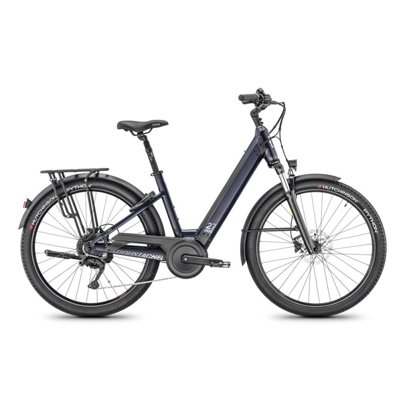 Vélo de randonnée électrique Moustache Samedi 27 Xroad 2 - 500 Wh - Bleu foncé, Ouvert