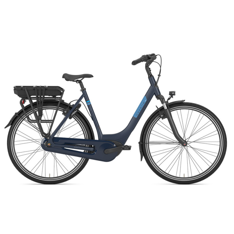 Vélo de ville électrique Gazelle Paris C7 HMB - 400 Wh, Bleu foncé, Wave