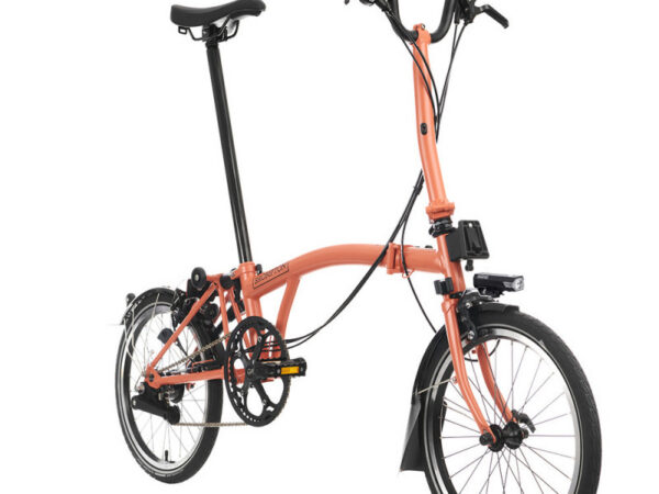Vélo pliant Brompton C Line Explore - 6 vitesses (2023) - Batterie, Fire Coral, Medium (type M), Sans