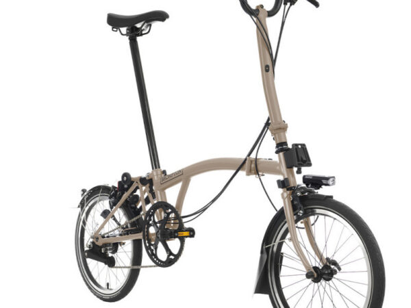Velo pliant Brompton C Line Explore - Guidon H - Batterie, Dune sand/ Dune sand, Rallongée, Sans