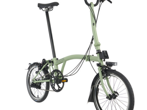 Velo pliant Brompton C Line Explore - Guidon H - Batterie, Matcha green/Matcha green, Sans, Standard