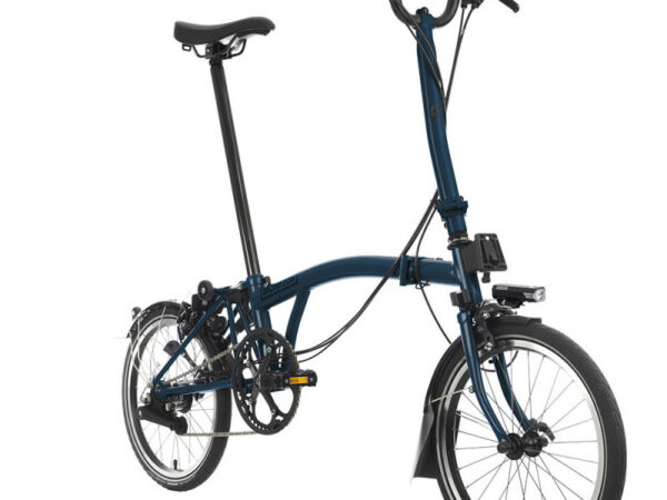 Velo pliant Brompton C Line Explore - Guidon H - Batterie, Ocean blue/ Ocean blue, Rallongée, Sans
