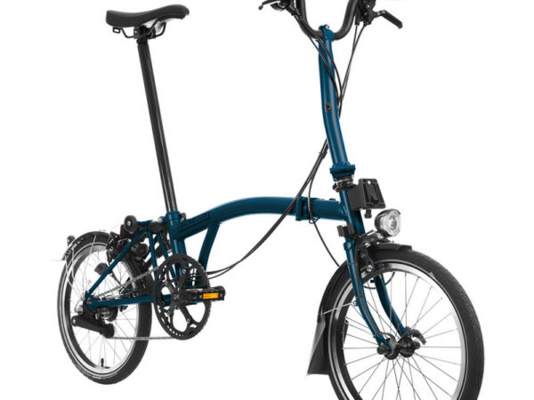 Velo pliant Brompton C Line Explore - Guidon H - Dynamo, Ocean blue/ Matt black, Rallongée, Sans
