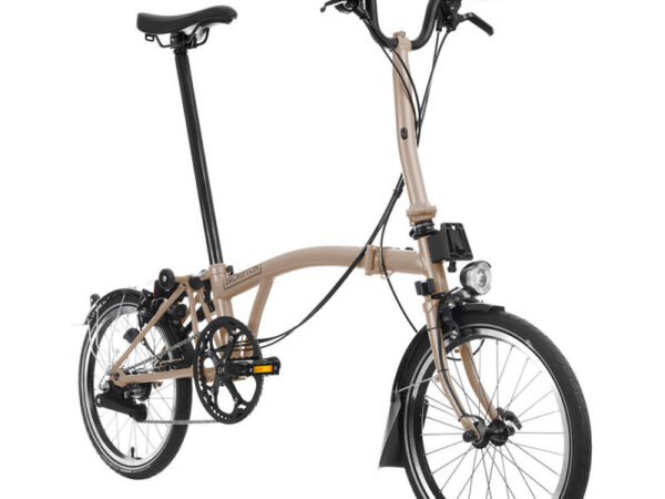 Velo pliant Brompton C Line Explore - Guidon M - Avec, Dune sand/ Matt black, Dynamo, Rallongée