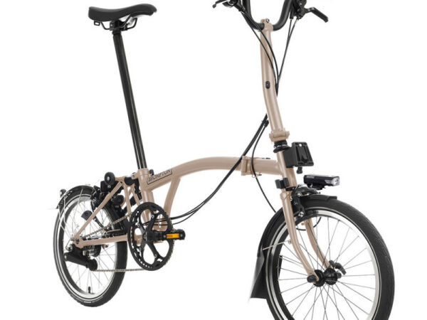 Velo pliant Brompton C Line Explore - Guidon M - Batterie, Dune sand/ Dune sand, Sans, Standard